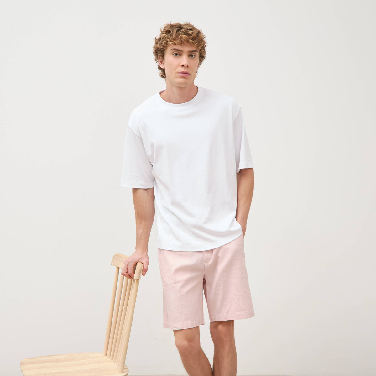 Bermuda rose pastel homme