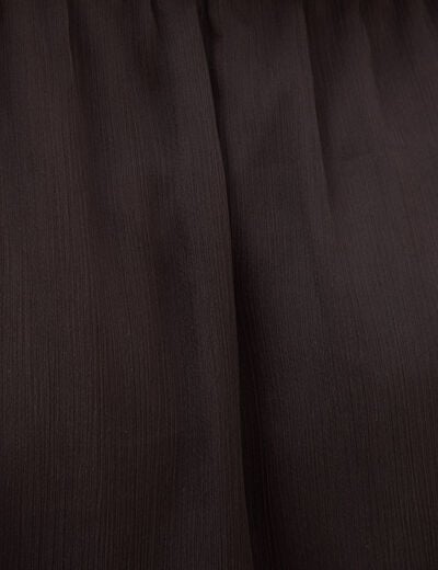 Jupe en voile doubl&eacute;e marron fonc&eacute; femme