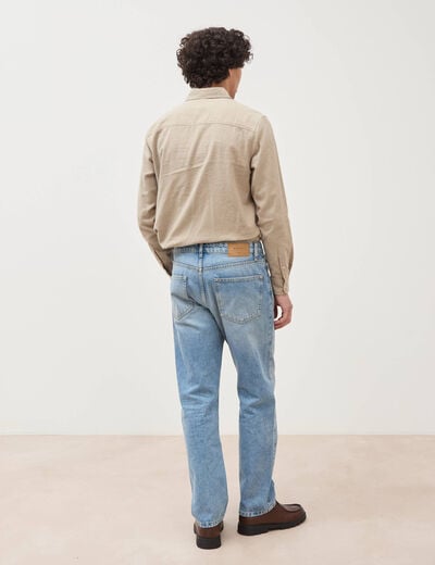 Jeans straight longueur 32 en coton denim used homme