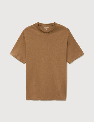 T-shirt ras de cou manches courtes vert kaki homme