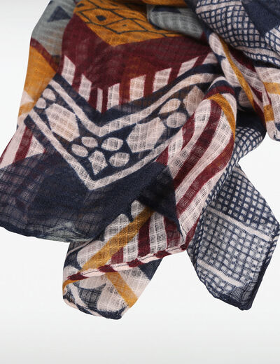 Foulard motif fantaisie bordeaux femme
