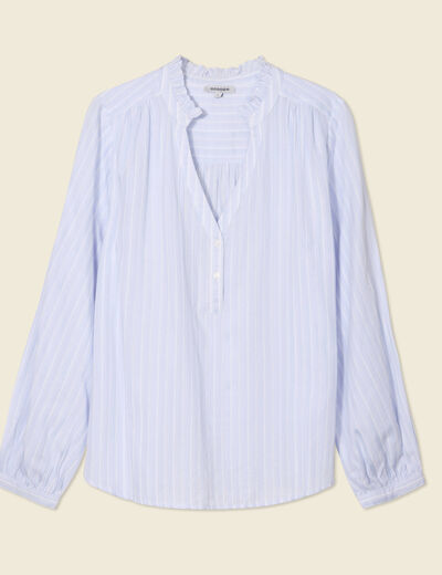 Blouse manches longues bleu ciel femme