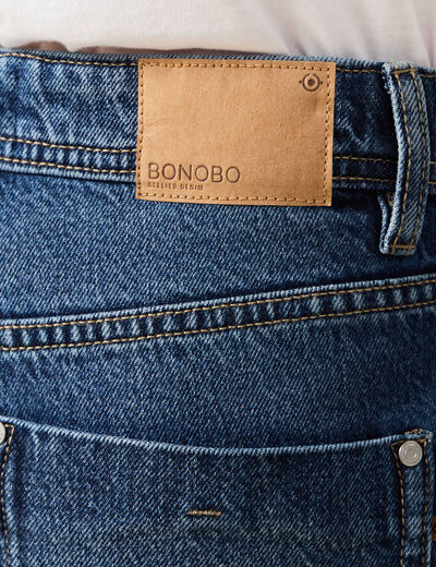 Jeans straight taille haute denim stone femme