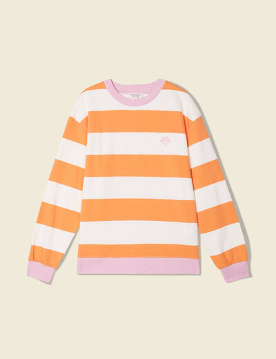 Sweat éco-responsable orange clair femme