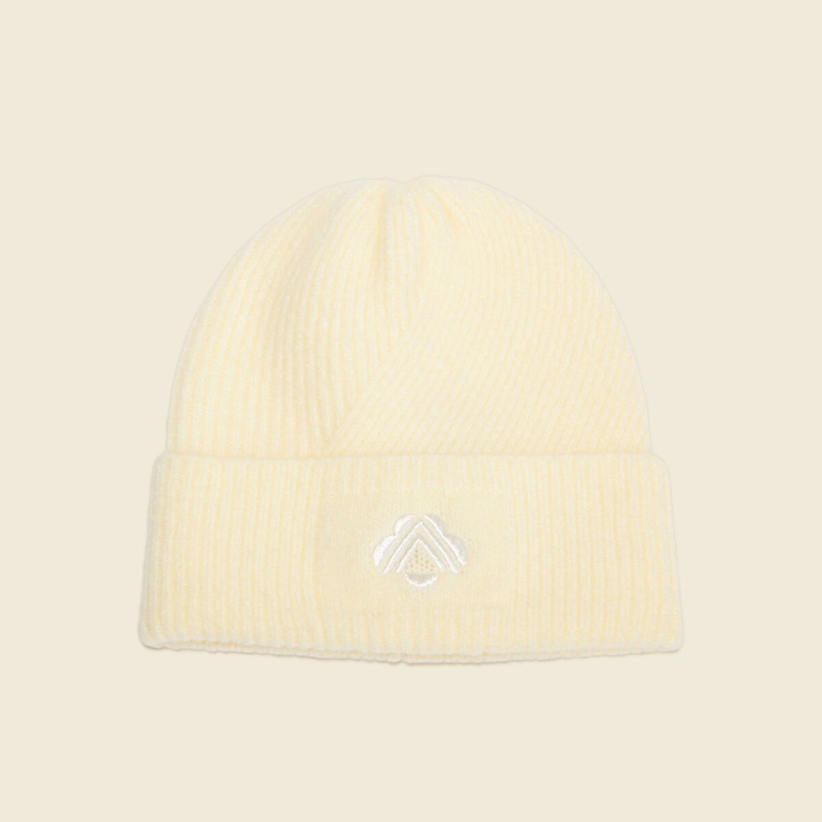 Bonnet tricoté jaune clair femme