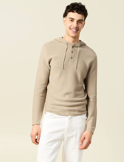 Pull à capuche gris homme