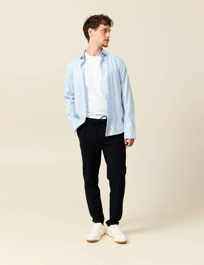 Pantalon chino jogger bleu marine homme