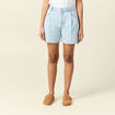 Short droit en jean à pinces denim bleach femme