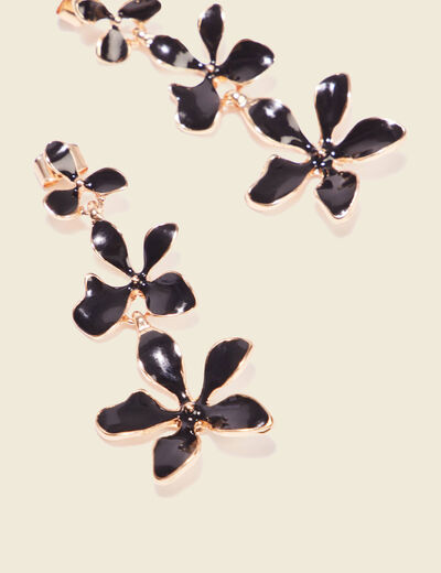 Boucles d'oreilles pendantes noir femme