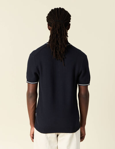 Polo manches courtes bleu marine homme