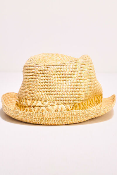Chapeau trilby tressé sable homme