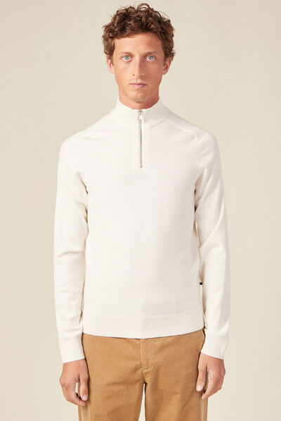 Pull manches longues ecru homme