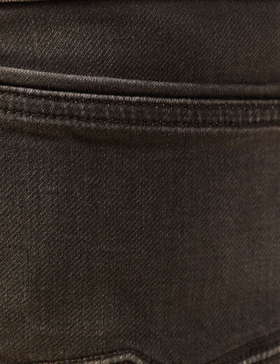 Jeans straight longueur 34 denim marron fonc&eacute; homme