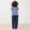 T-shirt ray&eacute; col rond manches courtes bleu electrique femme