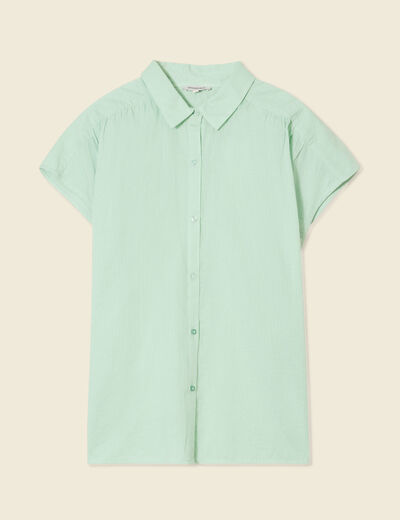 Blouse manches courtes vert clair femme
