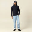 T-shirt à capuche bleu marine homme