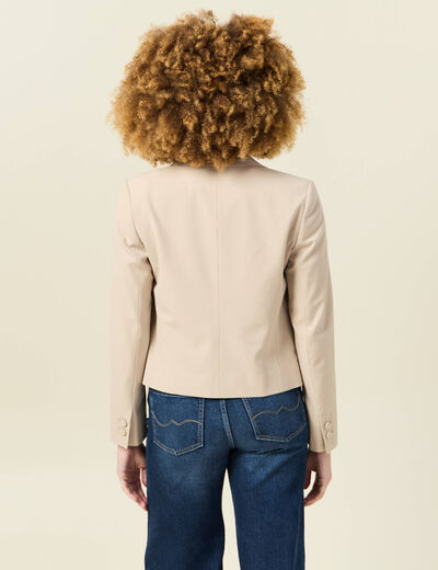 Veste blazer double boutonnage beige femme