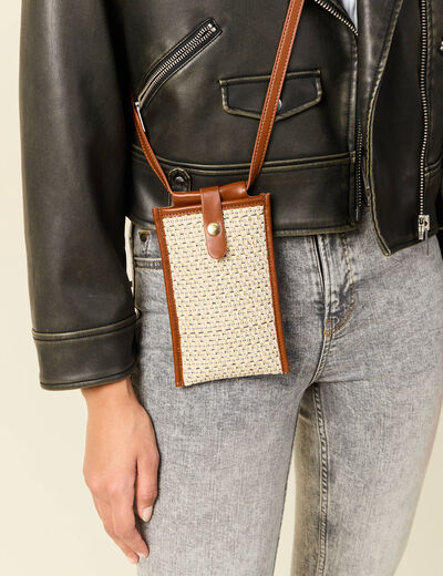 Pochette de téléphone marron femme