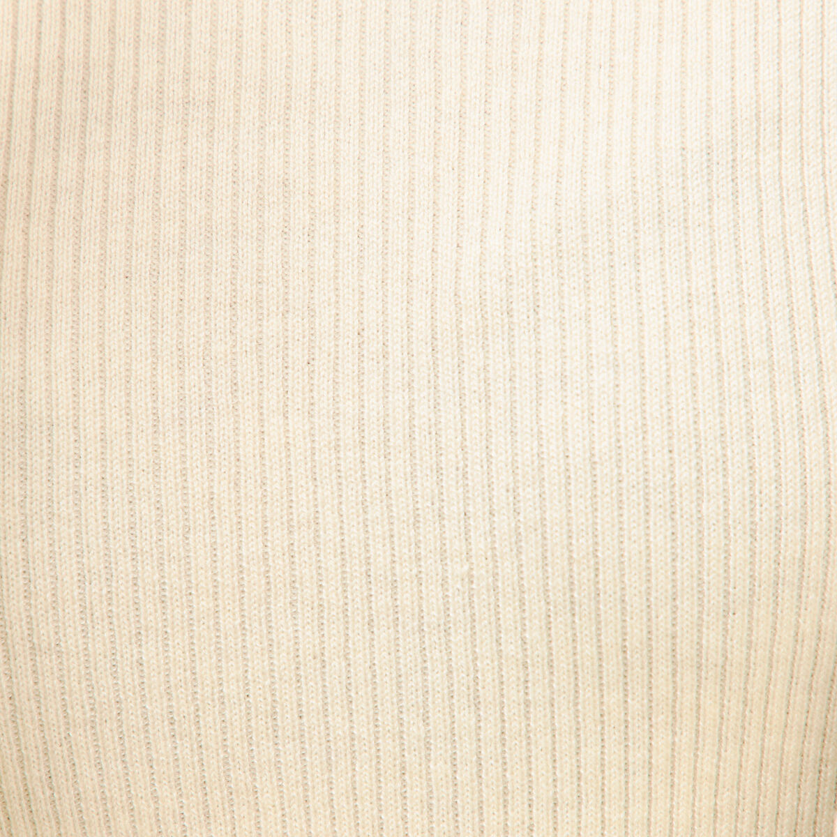 Pull cintr&eacute; col rond manches longues creme femme