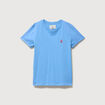 T-shirt droit col rond manches courtes bleu clair femme