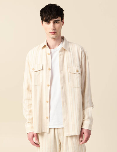 Surchemise manches longues ecru homme