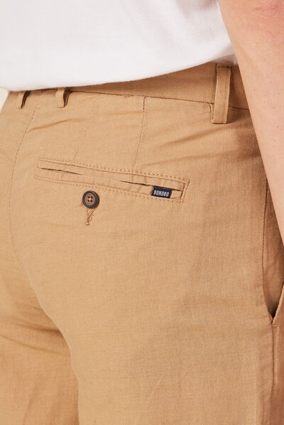 Pantalon slim éco-responsable beige homme