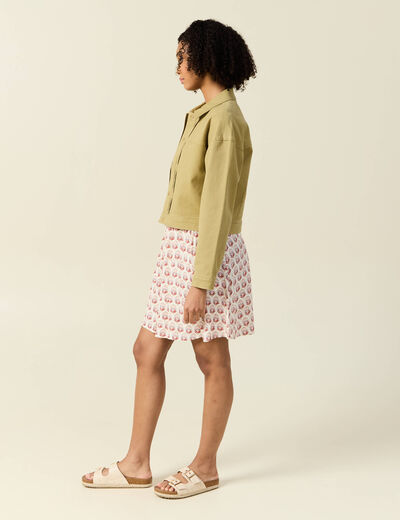 Blouson boutonné vert olive femme