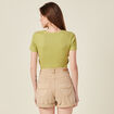 T-shirt manches courtes vert anis femme