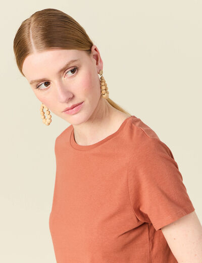 T-shirt manches courtes orange femme