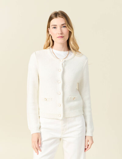 Gilet éco-responsable ecru femme