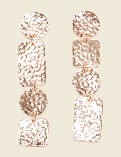 Boucles d'oreilles pendantes couleur or femme
