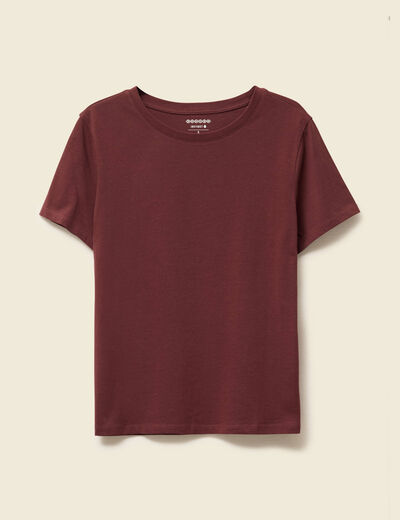 T-shirt manches courtes marron femme