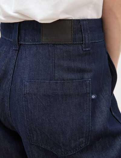 Jeans slouchy taille haute denim brut femme
