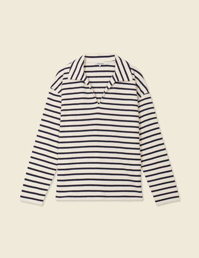 T-shirt manches longues bleu femme