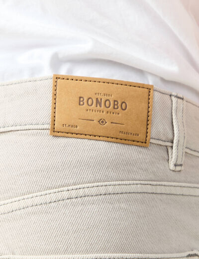 Bermuda droit en jean denim snow gris homme