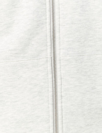 Sweat &agrave; capuche manches longues gris homme