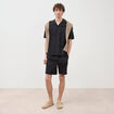 Chemise boyfriend manches courtes noir homme