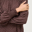 Blouse droite manches longues marron fonc&eacute; femme