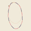 Collier 2 rangs avec perles rose saumon femme