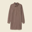 Robe manches longues beige femme