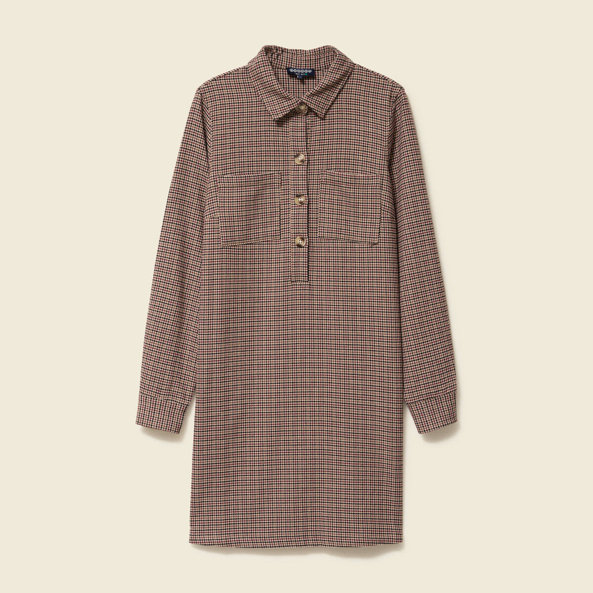 Robe manches longues beige femme