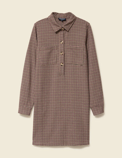 Robe manches longues beige femme