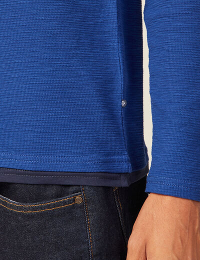 T-shirt manches longues bleu electrique homme