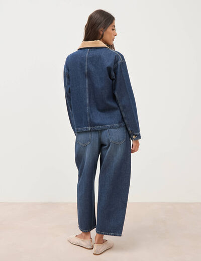 Veste en jeans manches longues denim brut clean femme