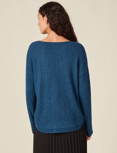 Pull bleu canard femme