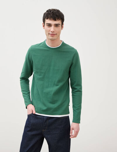 T-shirt manches longues vert homme