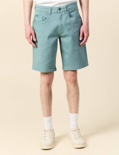 Bermuda droit 5 poches vert foncé homme