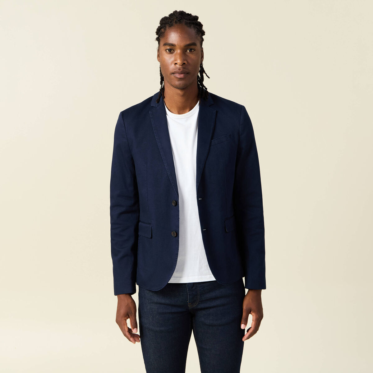 Veste esprit blazer droite bleu marine homme
