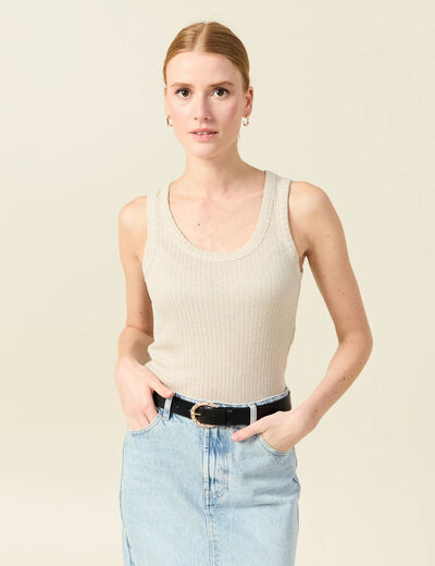 Débardeur sans manches beige femme