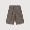Bermuda large taille haute gris fonc&eacute; femme